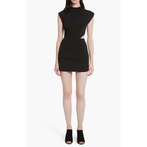 Alice + Olivia Suellen Draped Black Cutout Romper Mini Dress Size 0